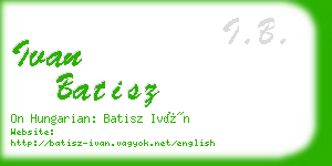 ivan batisz business card
